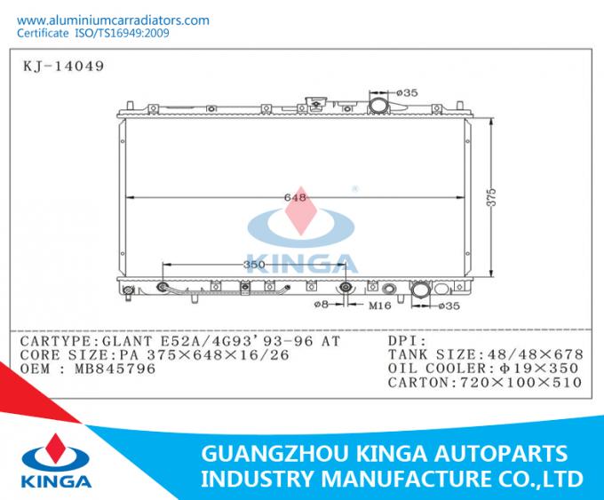 16/26mm Mitsubishi Radiator Galant E52A / 4G93/93-96 AT Automotive Radiator
