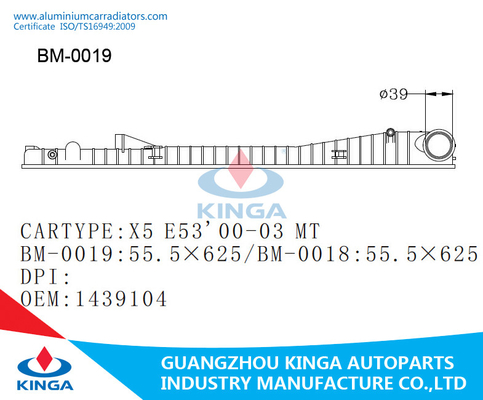 China X5 E53 00-03 MT Radiator Plastic Tank OEM 1439104 Position Left supplier