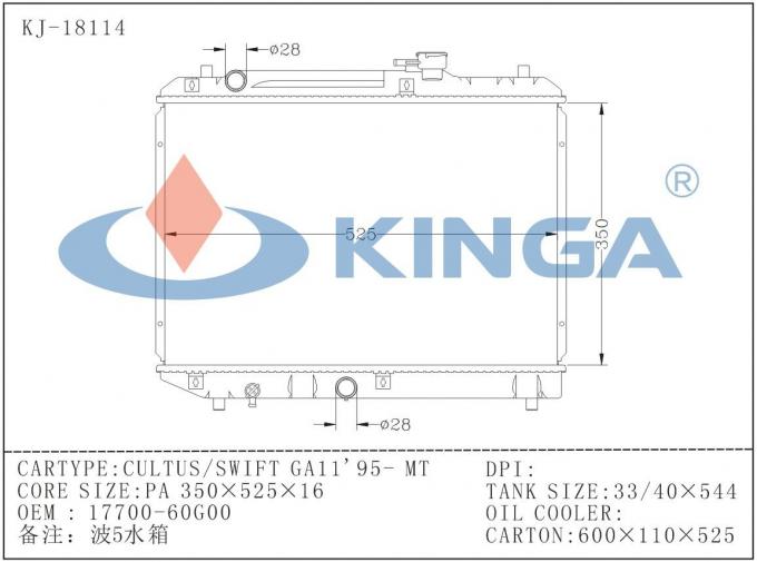 Customized SUZUKI Car Radiator / Suzuki Cultus Radiator 1770060G00