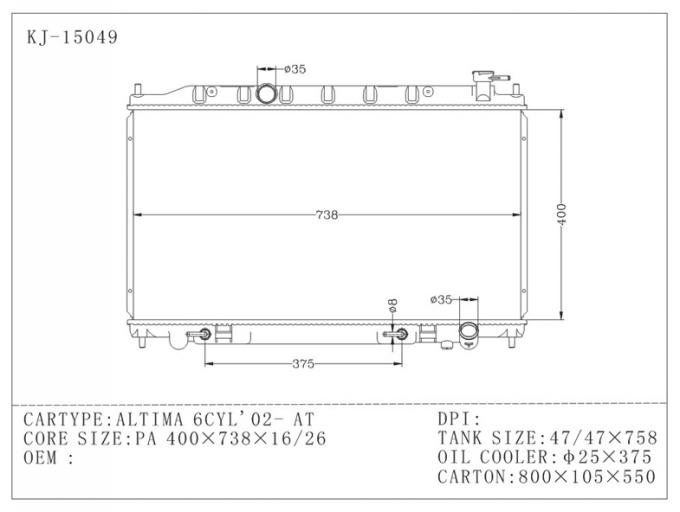 High performance car 2002 nissan altima radiator replacement 214609Y000