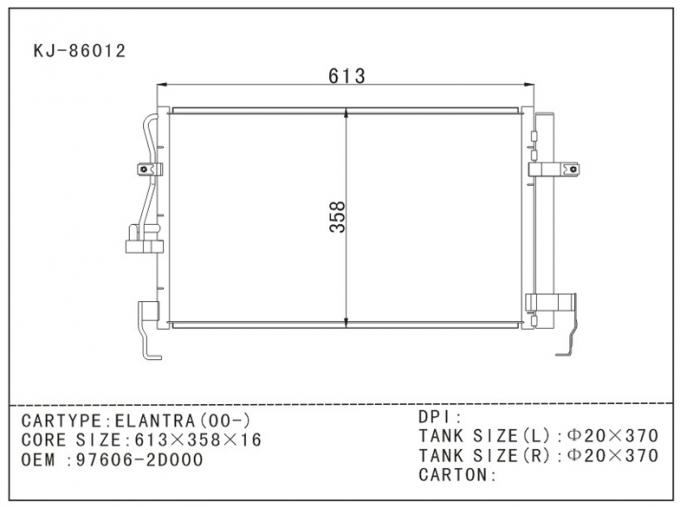 OEM 976062D000 Car aircon condenser For Hyundai Elantra 2000 Auto Parts