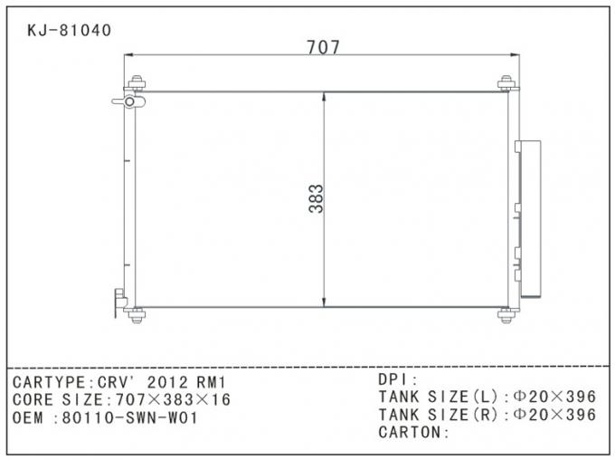 2012 RM1 honda crv ac condenser 80110SWNW01 , cooling system auto
