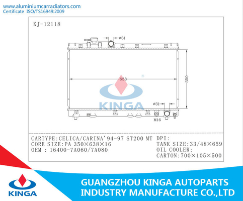 94 95 96 97 Toyota Radiator for CELICA / CARINA ST200 OEM 16400-7A060/7A080 MT supplier