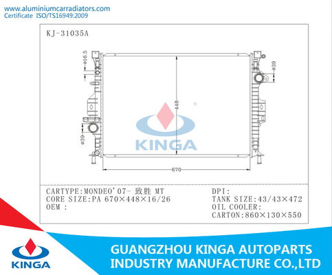 2007 Ford Aluminum Radiator MONDEO OEM 1377541 / 1433321 / 1493771 AT supplier