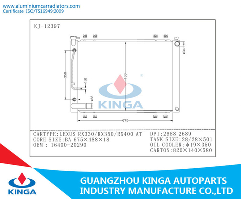 1997-1999 Toyota Automobile Radiator COASTER HDB50 / 51 OEM 16400-17271 PA32 / AT supplier