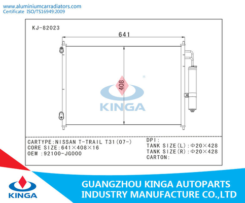 Aluminum Auto T-TRAIL T31 2007 Nissan Condenser OEM 92100-JG000 supplier