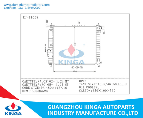 Car Cooling Radiator Auto Brazing Radiator Diameter 34 Mm Oem 96536523 supplier