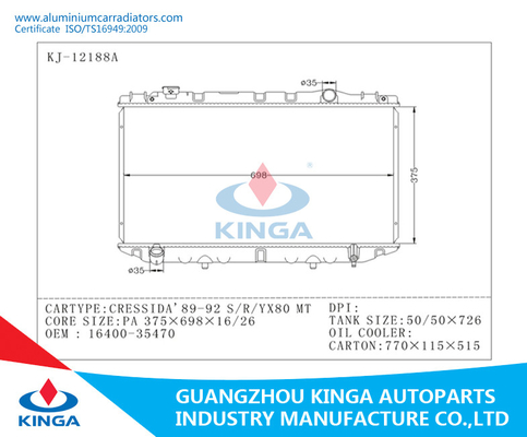 Cressida ' 89 - 92 S / R / YX80 MT Toyota Radiator Tube - Fin Core supplier