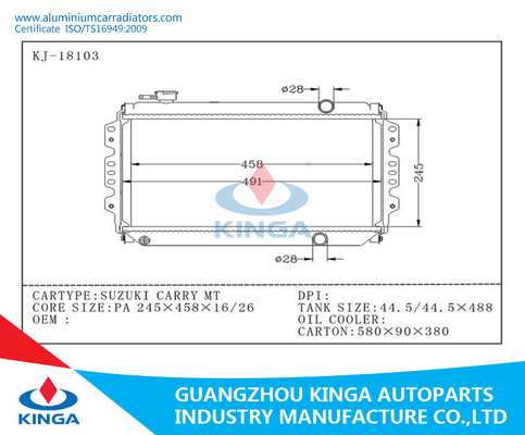 Automotive Spare Parts Suzuki Radiator Carry Manual Transmission With Plastic Tank supplier