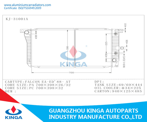 21410-51E00 / 55E00 / 55E01 BLUEBIRD ' 87-91 U12MT Nissan Radiator For Cooling System supplier