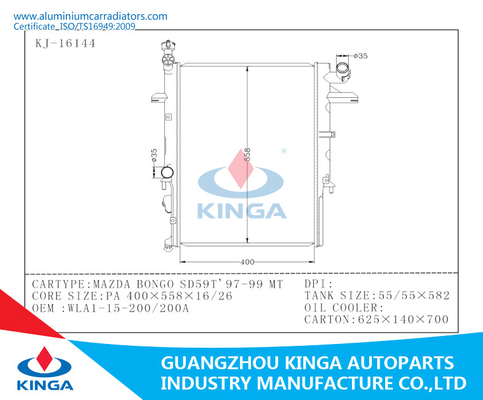 Hot Selling Aluminum Radiator Fits MAZDA BONGO SD59T'97-99 Used for Automotive Cooling System supplier