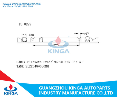 Toyota Prado ' 95-98 KZN 1kz AT Radiator Tanks 48*660mm Size supplier