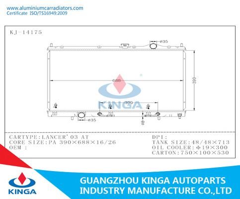 Lancer 03 Classic Car Radiator Mitsubishi Radiator For Cooling System supplier