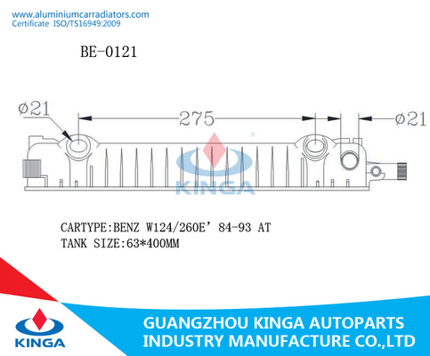 Right Radiator Tank BMW  W201/260E'84-93 63*400 Size  for Sale supplier