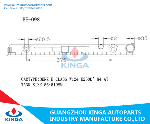 Pa66 Plastic Radiator Tank Replacement For BENZ E CLASS W124 E250D 84 AT supplier