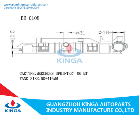 Right Plastic Tank Radiator Mercedes Sprinter 06 MT OEM9065000002/0101/0202 supplier