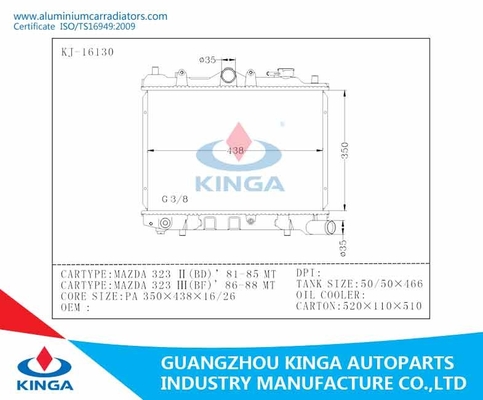 MAZDA 323 Ⅲ( BF ) ' 86-88 Auto Radiator Repair Hi Performance Automotive Radiators supplier