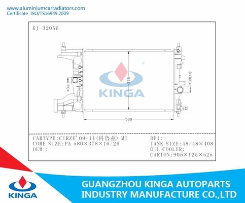 GMC Curze '09-11 MT PA16mm Custom Aluminum Radiator Core With Tank supplier
