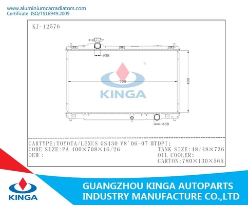 OEM Automotive Engine Custom Toyota Radiator Fits TOTOTA / LEXUS GS430 V8'06-07 supplier