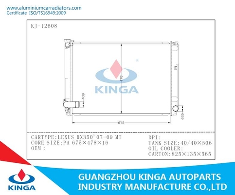 LEXUS RX350 07-09 MT Auto Aluminum Toyota Radiator Plastic Tank supplier