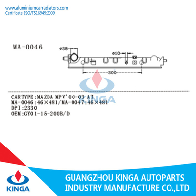 MAZDA MPV '00-03 AT Replacement Radiator Tanks Left GY01-15-200B / D 481mm supplier