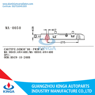 PA66 Bottom Water Plastic Radiator Tank Replacement Mazda DEMIO '98 PW3W MT B5C8-15-200B supplier