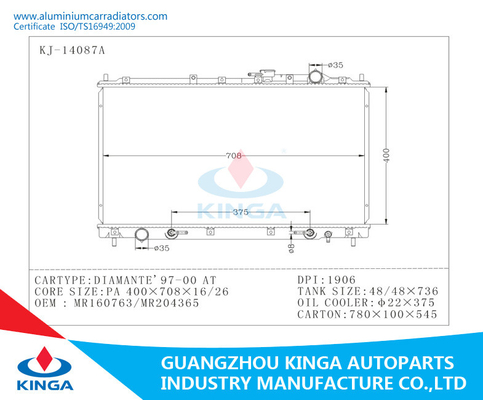 DIAMANTE '97-00 AT Aluminum Racing Radiator OEM MR160763 / MR204365 supplier