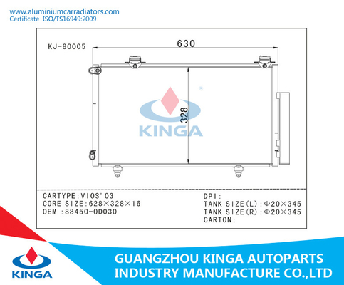 Cooling effecient A/C condenser VIOS 03 aftermarket auto parts supplier