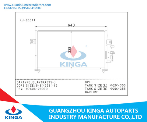 Auto Motocycle Parts , Auto AC Condenser ELANTRA 95 kinga company supplier