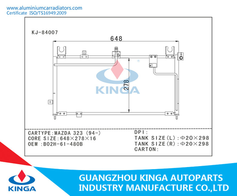 BO2H-61-4808  Auto CAR AC Condenser For Mazda 323 (94-) Aluminum Material supplier