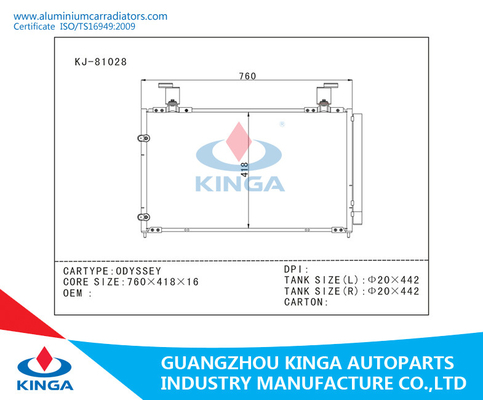 Custom Auto AC Condenser for ODYSSEY  Cooling Aluminum car parts supplier