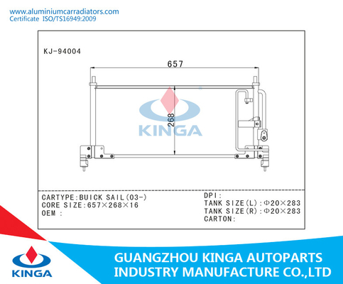 Car Cooling system Auto AC condenser for BUICK SALL , automotive condenser supplier