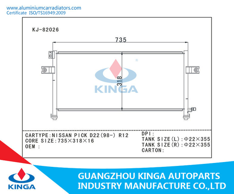 Car Air Conditioning Condenser / Nissan Condenser D22 1998 OEM 92110-2S401 supplier