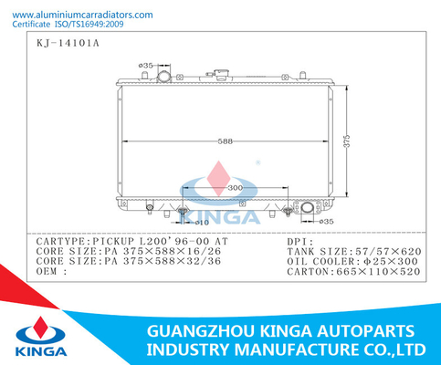 MITSUBISHI 1996-2000 PICKUP L200 AT Engine Parts High Performance Radiator supplier