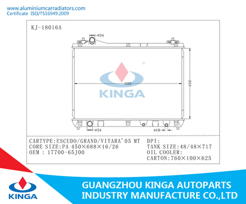 OEM 17700-67J00 Suzuki Radiator for ESCUDO/GRAND/VITARA'05 MT supplier