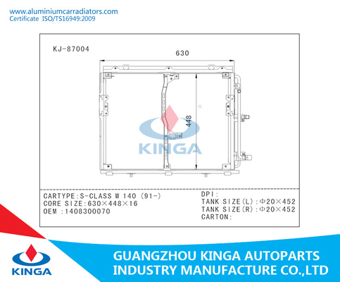 OEM 1408300070 BENZ Car Air Conditioning Condenser For S-CLASS W 140 1991- supplier