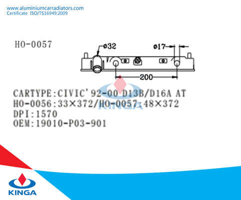 CIVIC'92-00 D13B/D16A AT Strong Plastic Radiator  Tank OEM 19010-P30-901 supplier