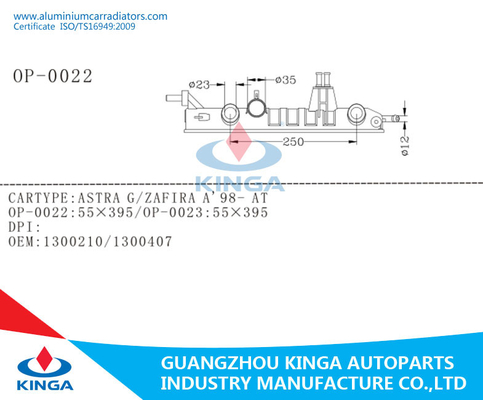 ASTRA G/ZAFIRA A'98-AT Tough Radiator Plastic Tank OEM 1300210/1300407 supplier