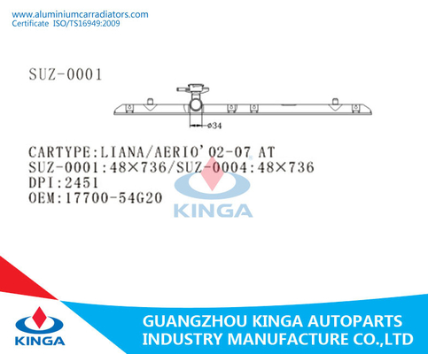 LIANA / AERIO'01-04 AT Radiator Plastic Tank OEM 17700-54G10 Radiator Top Tank supplier