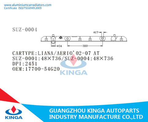 LIANA / AERIO'02-07 AT Radiator Plastic Tank OEM 17700-54G20 Bottom Tank supplier