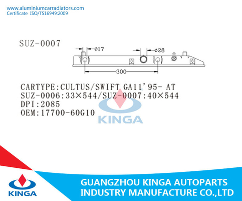 CULTUS / SWIFT GA11'95 AT  Car Radiator Tank Plastic OEM 17700-60G10 END Tank supplier