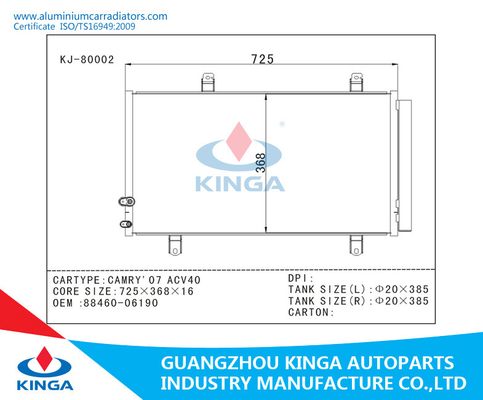 CAMRY'07 ACV40 TOYOTA AC Condenser OEM 88460-06190 Aluminum AC Condenser supplier