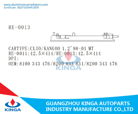 Auto Parts Radiator Plastic Tank renault radiator  for CLIO/KANGOO 1.2'98-01 MT supplier