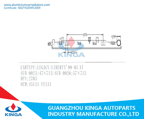 Water tank auto parts for LEGACY/LIBERTY'99-03 OEM 45111 FE111 radiator inlet tank supplier