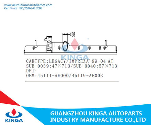 Subaru Legacy / Impreza'99-04 AT Radiator Plastic Tank 45111-AE000 / 45119-AE003 supplier