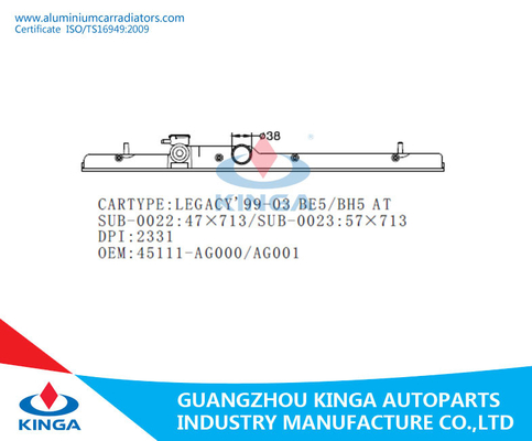 Cooling system for LEGACY'99-03 BE5/BH5 water replace radiator inlet tank OEM 45111-AG000 supplier