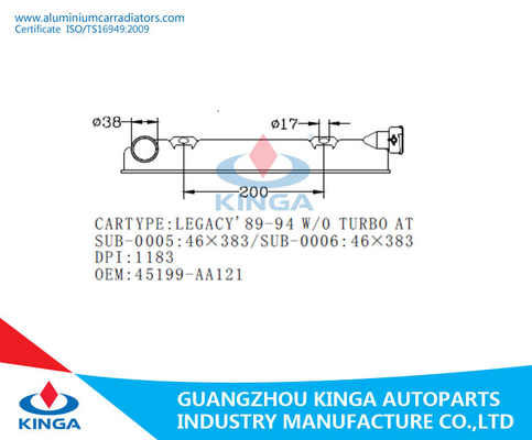 Repair plastic radiator side tank , Radiator Plastic Tank for SUBARU LEGACY'89-94 W/O TURBO AT supplier