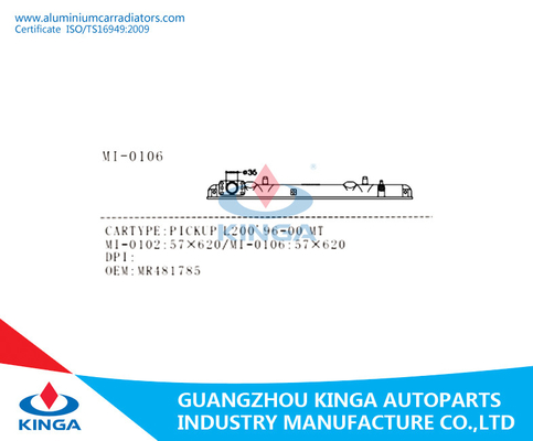 PICKUP L200'96-00 MT Radiator Plastic Tank Bottom Tank PA66 Material Wearing Resisting supplier