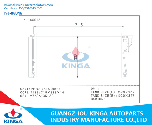 Auot Alnuminium  AC Condenser Repair For Hyundai Sonata (05-)  OEM 97606-3K160 supplier