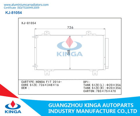 HONDA FIT 2014 - Car AC Condenser OEM 80100-T5R-A01 Aluminum Material Automotive Condenser supplier